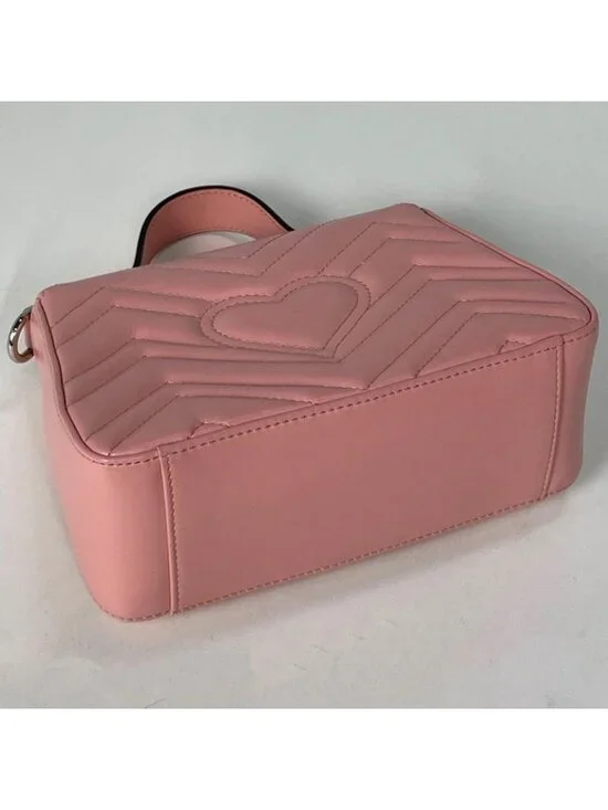 Gucci GG Marmont 2-Way Chain Shoulder Bag Double Leather Pink - Picture 2 of 9